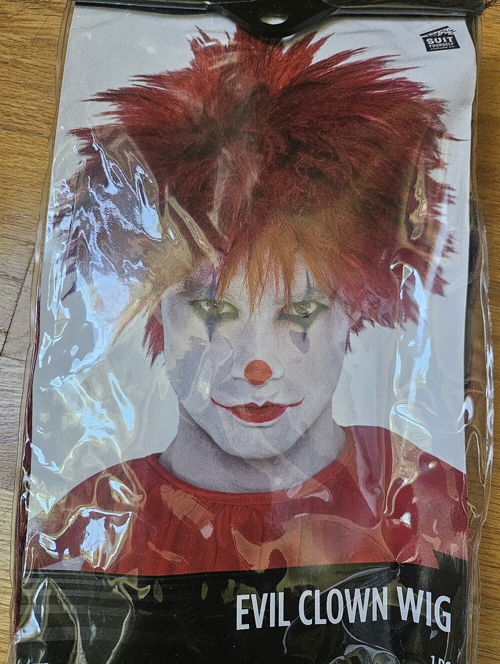 Halloween Evil Clown Wig - Red  Costume Accessory NEW